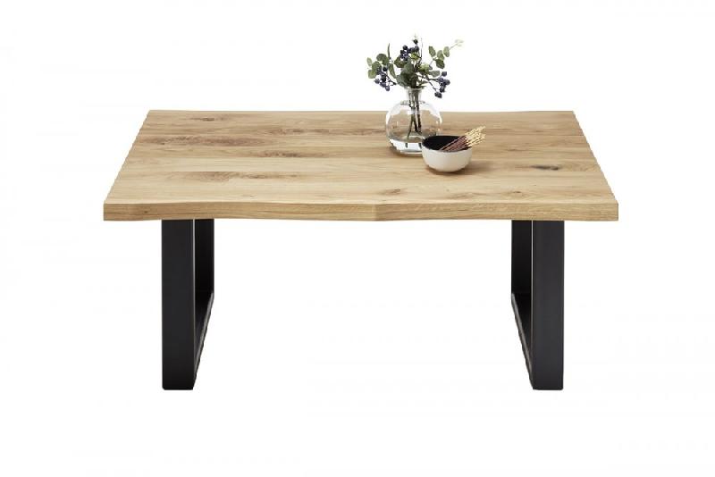 Table basse 110 cm - chêne massif et métal - style industriel et naturel_2