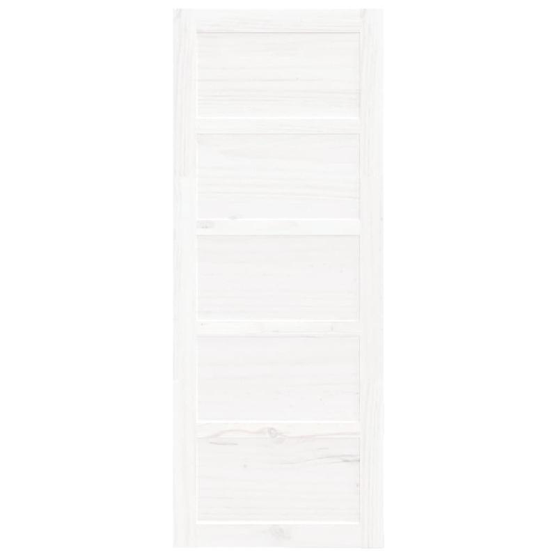 Vidaxl porte de grange blanc 80x1,8x204,5 cm bois massif de pin 824614_2