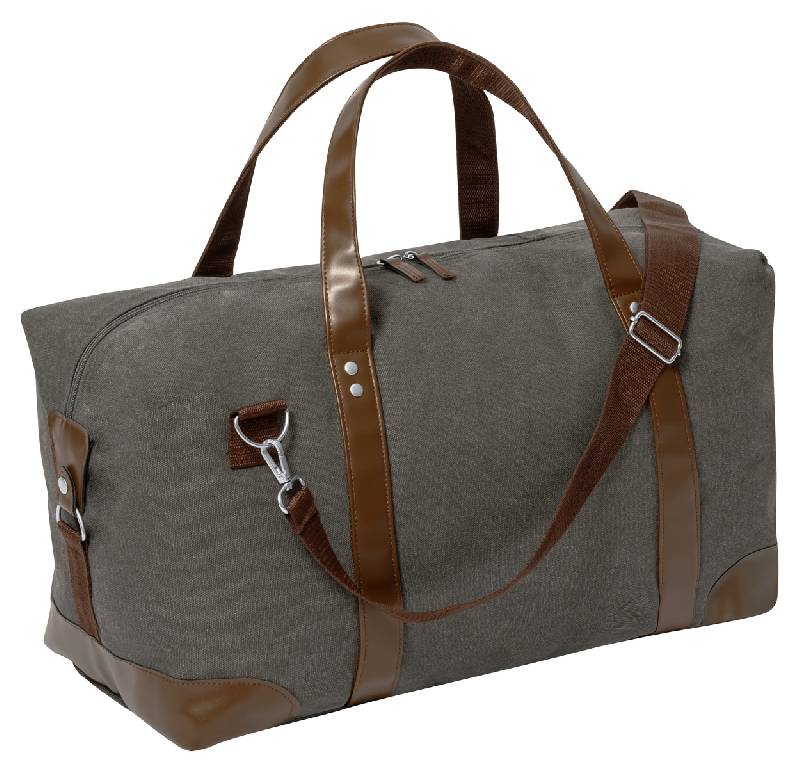 Sac de sport en toile - compartiment zippé - poche frontale - bandoulière réglable - gris foncé - 670 gr_2