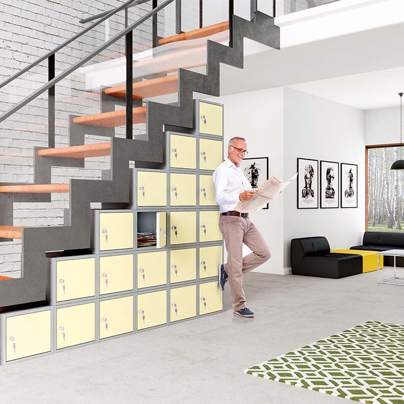 Casier individuel juxtaposable et empilable - Petit format pour rangement de petits objets avec serrure à cylindre_2