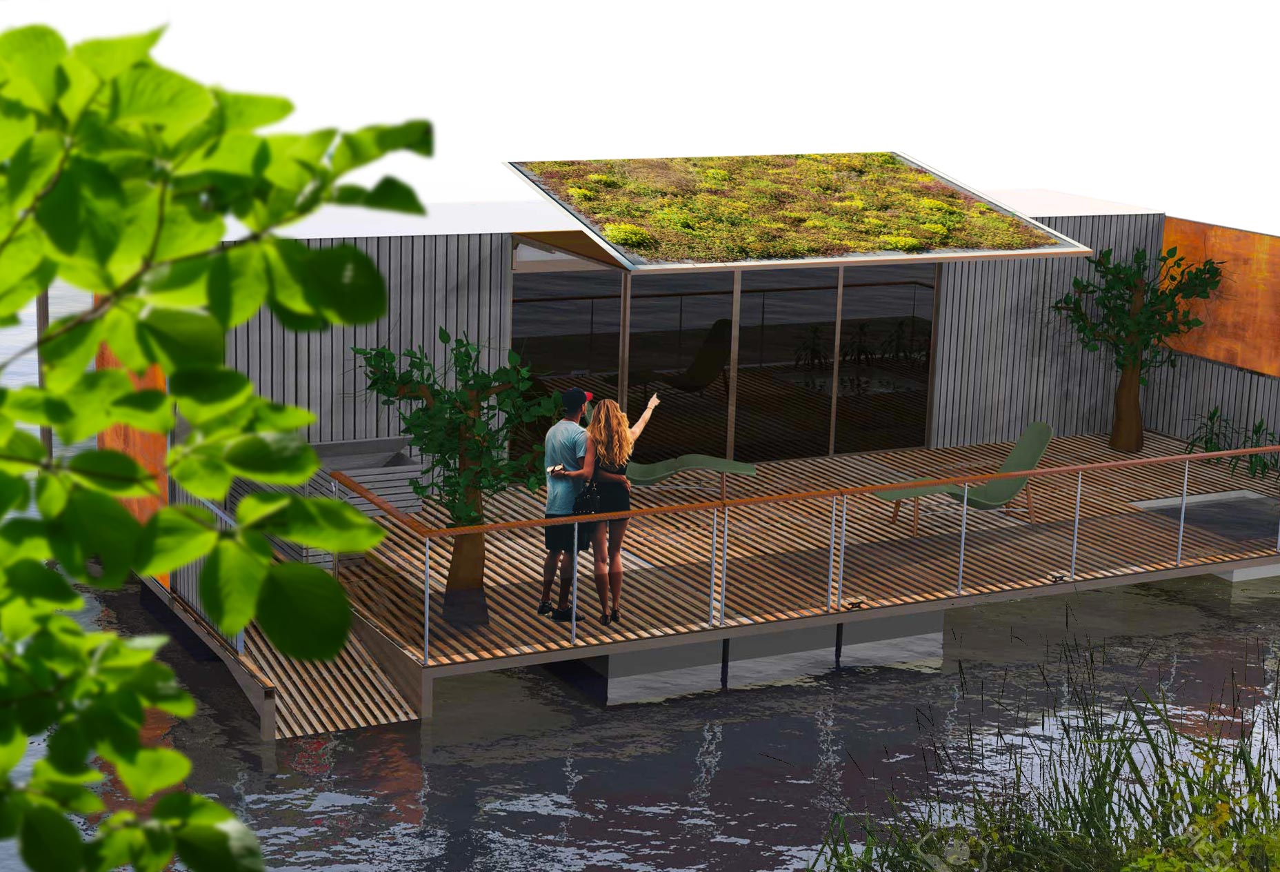 Container flottant au design industriel,  robuste et adapté aux campings et centres de loisirs_2