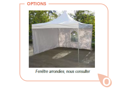 Stand parapluie alu Ø 40 - poteaux octogonaux en aluminium anodisé - toit et mur en PVC anti-feu M2 et anti-UV_2