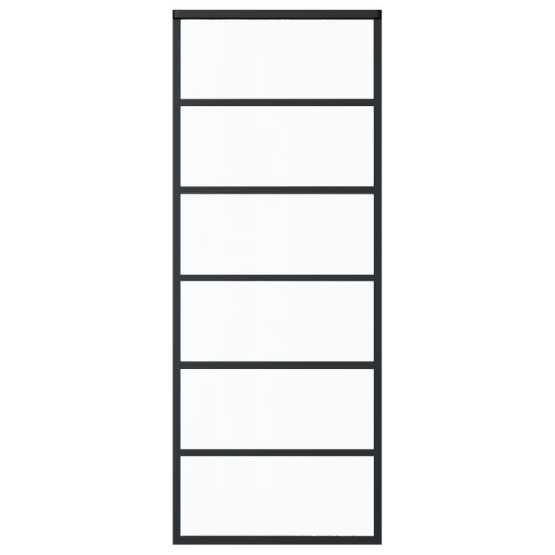 Vidaxl porte coulissante et quincaillerie verre esg/aluminium 76x205cm 3081950_2