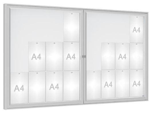 Vitrine d'affichage extérieure anodisé 75 - de 8 à 30 A4 - Plexi chocs ou Verre sécurisé - Système d'ouverture réversible ou double battant - Kit éclairage LED en option_2