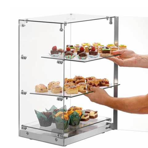 Vitrine neutre à poser - 3 niveaux - 405 mm - Inox et verre | Bartscher - 700357_2