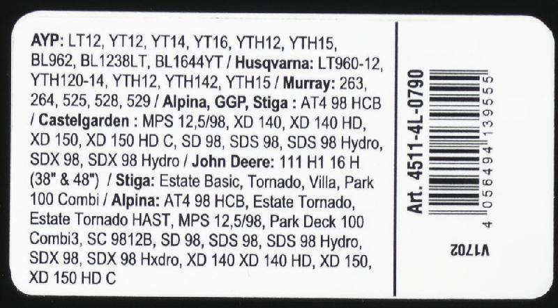 Courroie trapézoïdale X-Grip V - type 4L790_2