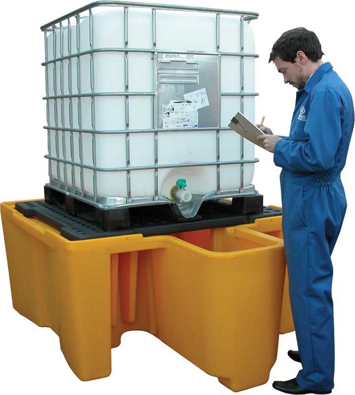 Bac de rétention en polyéthylène - stockage de produits corrosifs en fûts ou conteneurs - options disponibles_2