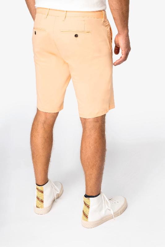 Bermuda chino écoresponsable homme - Réf : NS738 - En coton biologique avec finition peau de pêche_2
