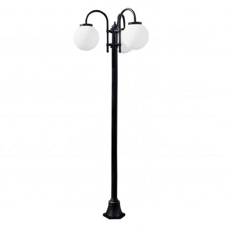 Lampadaire de parc boom-3 bras en forme de boules- ip43 e27 42w noir livré avec son mat hauteur totale de 1915 mm_2