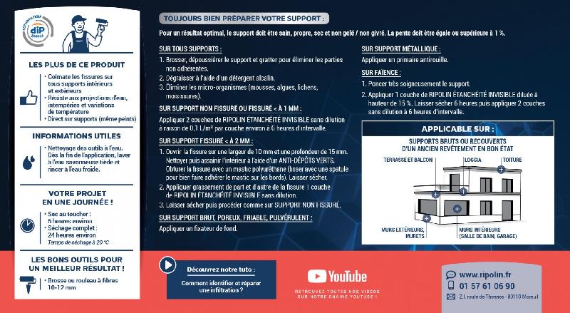 Revêtement d'étanchéité RIPOLIN multiusage incolore 2L - Application Intérieur/Extérieur - Résistant aux intempéries et UV_2