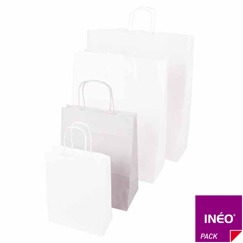 Sac kraft blanc à poignées torsadées (paquet de 50) - personnalisable - plusieurs dimensions disponibles_2