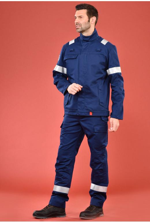 Pantalon multirisques ATEX Plus réf. 606*ATX - bandes rétroréfléchissantes ignifuges - genouillères certifiées EN 14404_2