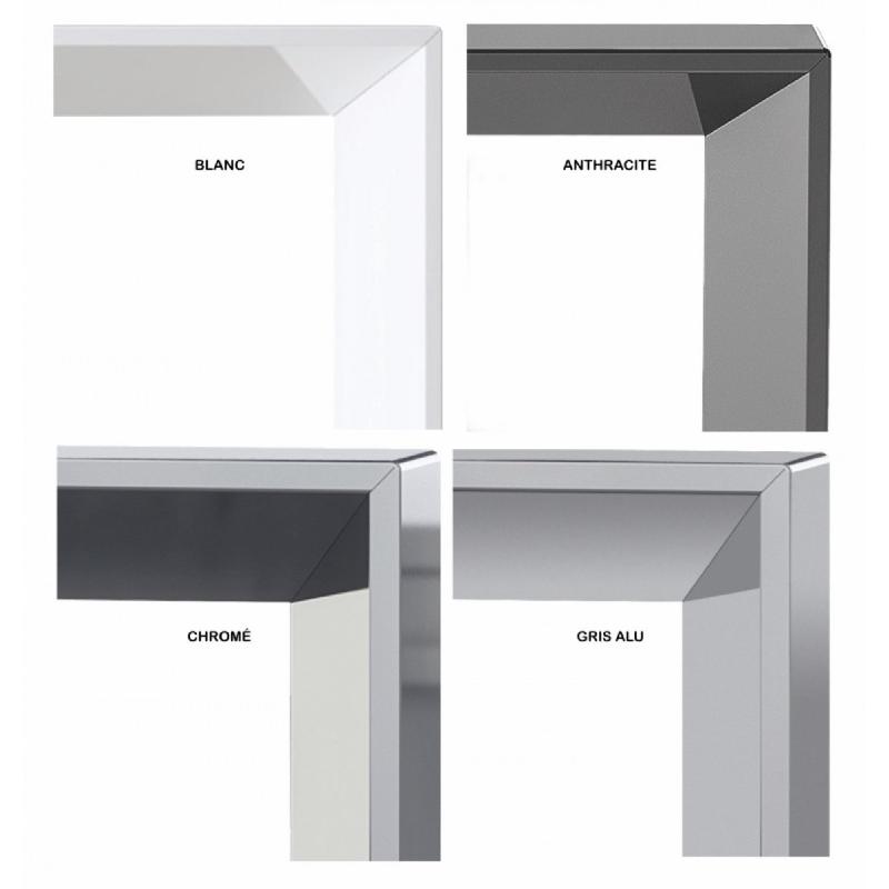 Table de réunion en verre Star - Mobel Linea - Argent Ral 9006, Blanc_2