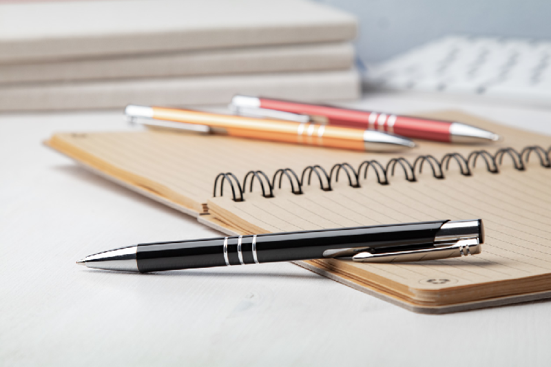 Stylo à bille en aluminium - encre bleue - couleur noire - 14g_2