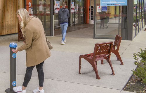 Borne distributeur de gel hydroalcoolique sans contact - commande à pied - H9 JMU-0500 - Husson international_2