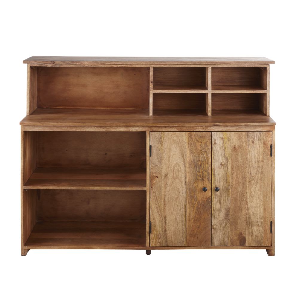 Comptoir professionnel en manguier et bois recyclé - h1100xl1450xpr510mm - bondi business - v_2