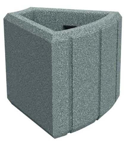 Jardinière Heba en polyéthylène moyenne densité (MDPE) 100 % recyclable - anti-U.V., anti-graffitis, sans entretien - 50 cm, 200 cm, courbe 45°_2