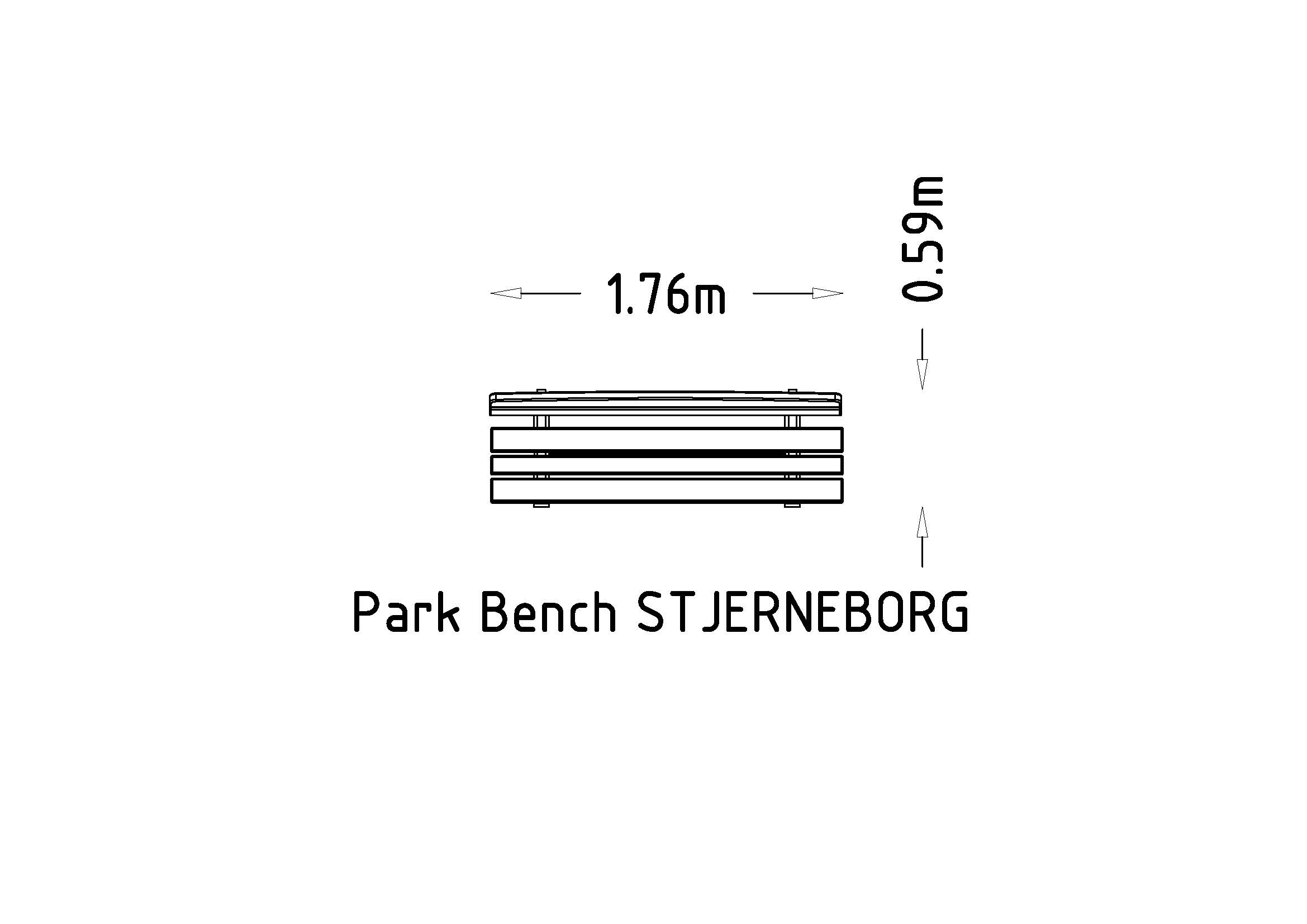 Banc public Stjerneborg - Hags réf 8042441 - Montage en 1 heure - Dimensions 1760x590x730 mm_2