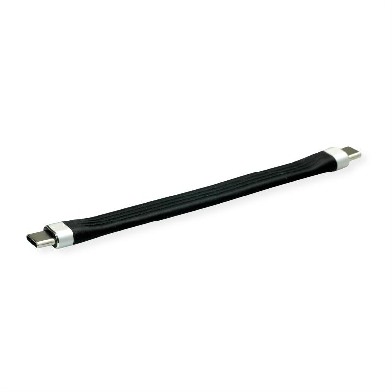 ROLINE Câble USB 3.2 Gen 2 en silicone, avec PD, Emark, C-C, M/M, 8K UHD, 10Gbit/s, 60W, noir, 11 cm_2