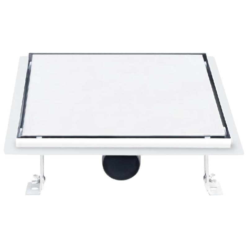 Vidaxl drain de douche avec couvercle 2 en 1 28x28 cm acier inoxydable 145996_2