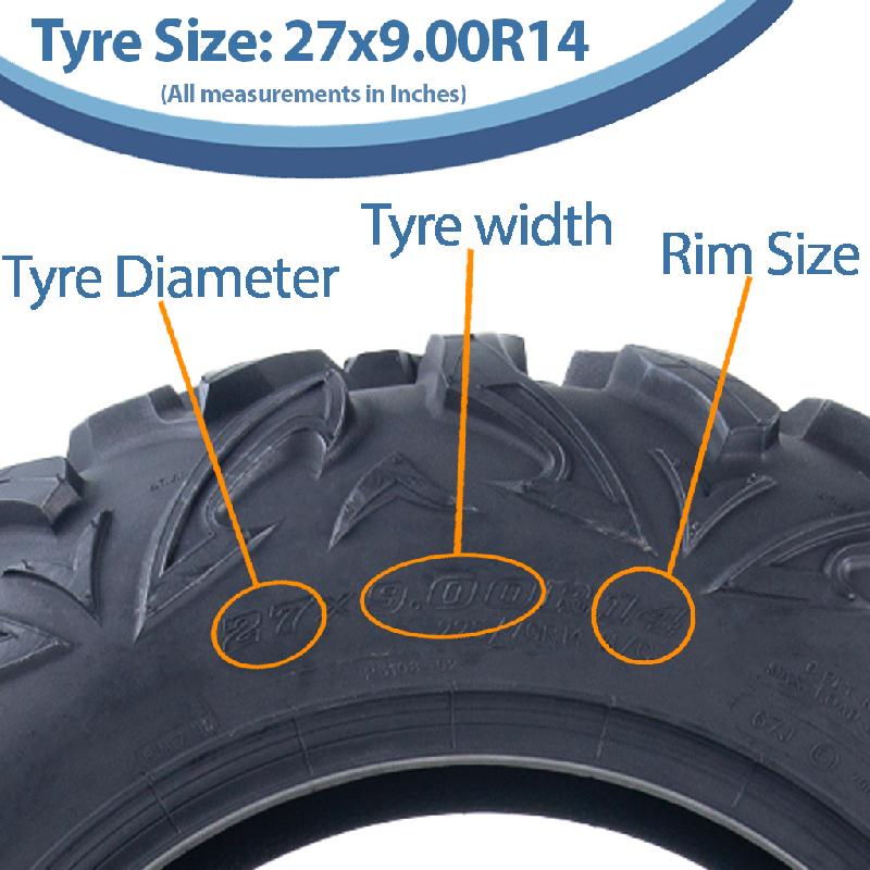 27x9.00R14 Pneu VTT 225/70R14 OBOR Vulture 6 plis Road Legal 67J 307kg (Lot de 2)_2