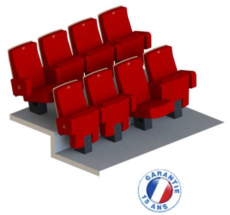 Fauteuil  de cinéma démontable à piétement métallique pour ERP - MANON_2