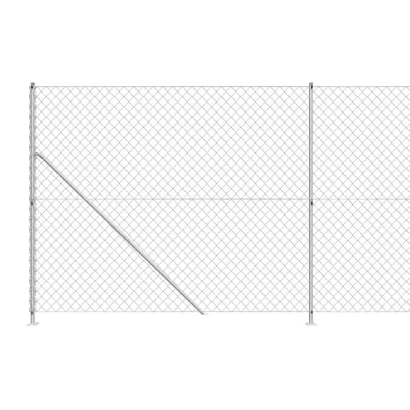 Vidaxl clôture en mailles de chaîne avec bride argenté 2,2x25 m 154047_2