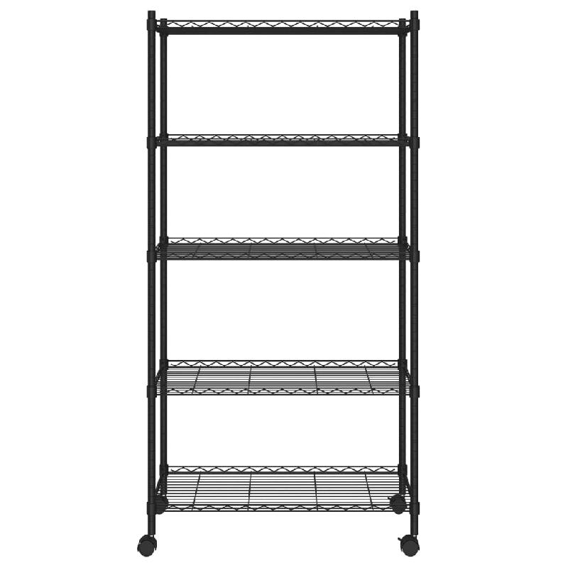 Vidaxl étagère de rangement 5 niveaux roues 75x35x155 cm noir 250 kg 324630_2