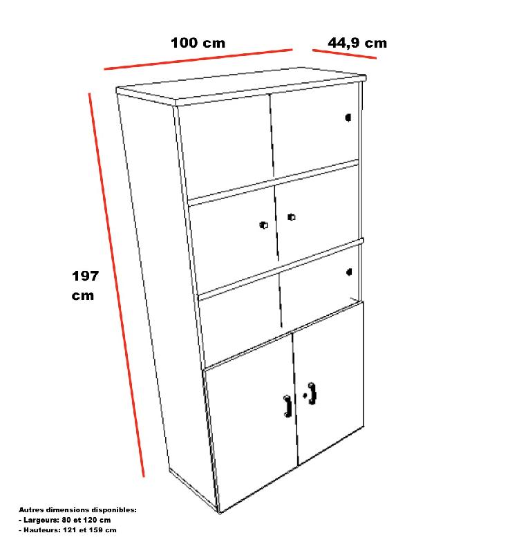 Armoire haute version bibliothèque - Mobel Linea - Blanc pastel_2