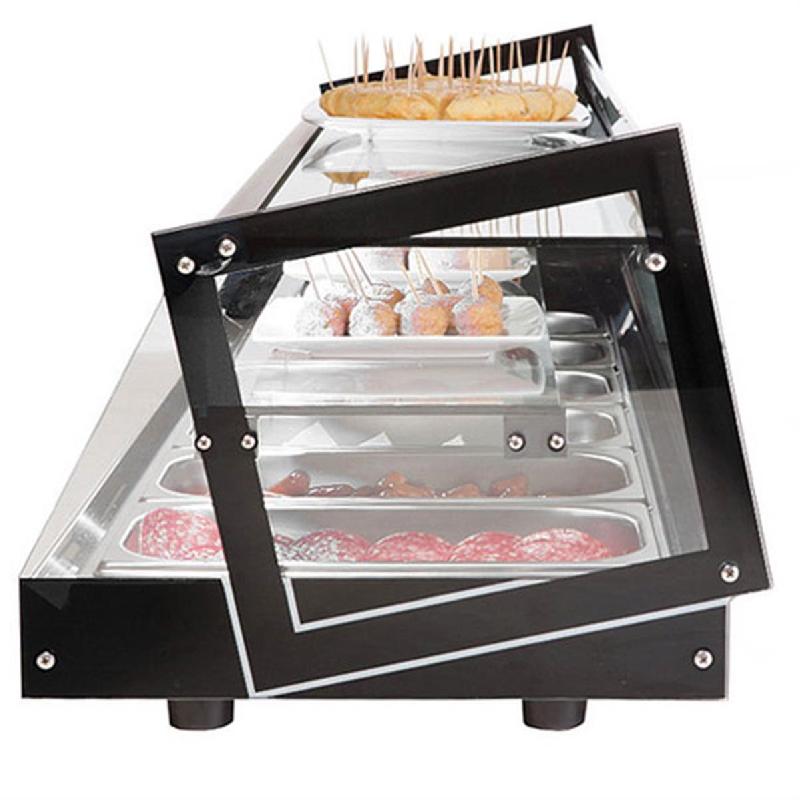 Vitrine réfrigérée à tapas KUBE - 3 niveaux - 8 bacs GN 1/3 ou cuve plane - 1680 mm | Sayl Barcelona -_2