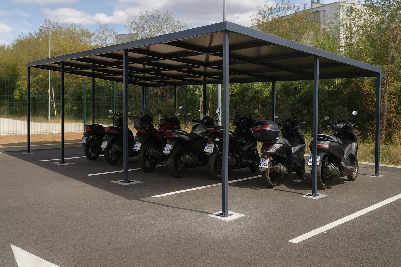 Abri vélos medium - toit plat - profondeur 2,50 m - design moderne et modulaire_1