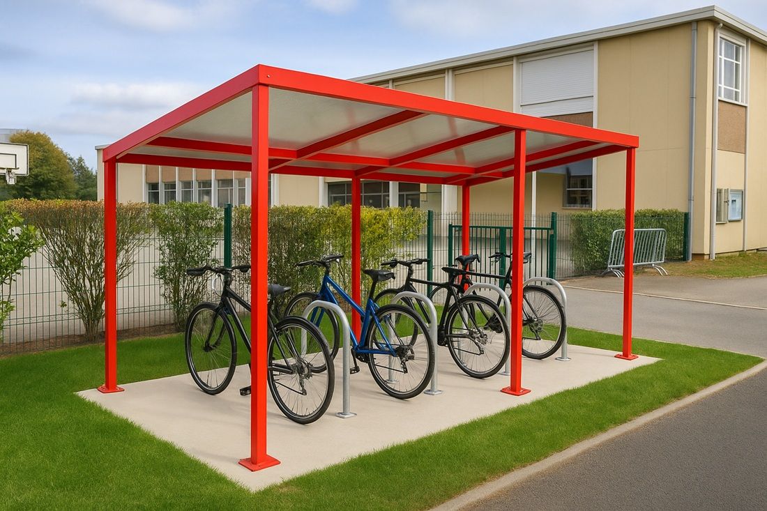 Abri vélos medium - toit plat - profondeur 2,50 m - design moderne et modulaire_1