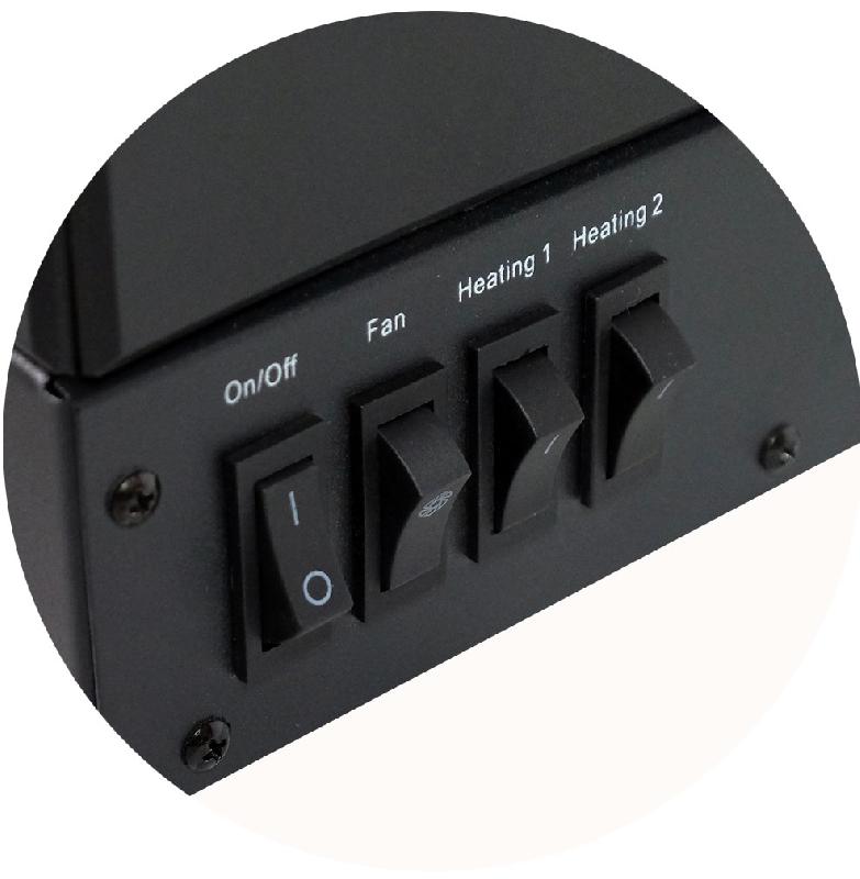 Foyer à bûches avec effet flammes XL - Chauffage 2000W - Thermostat d'ambiance_2