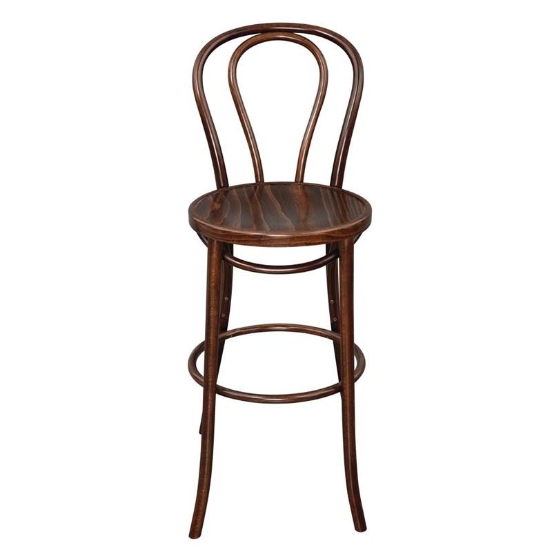 Tabouret haut bistro en bois courbé noyer | Fameg - CW012_2