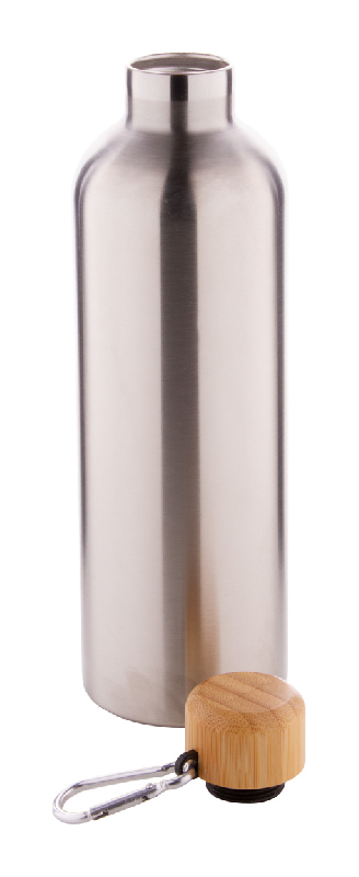 Thermos isotherme double paroi en acier inoxydable - 500 ml - Couvercle en bambou et mousqueton_2