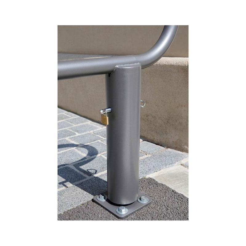 Barrière pivotante - longueur 2 mètres - ref : 203121.Gpro - axe déporté et tube vertical pour panneau de signalisation_2