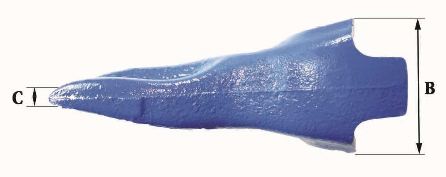 Dents de godet Fastkey FK5 CE - Référence FK5 CE - 5,5 kg, dimensions détaillées_2