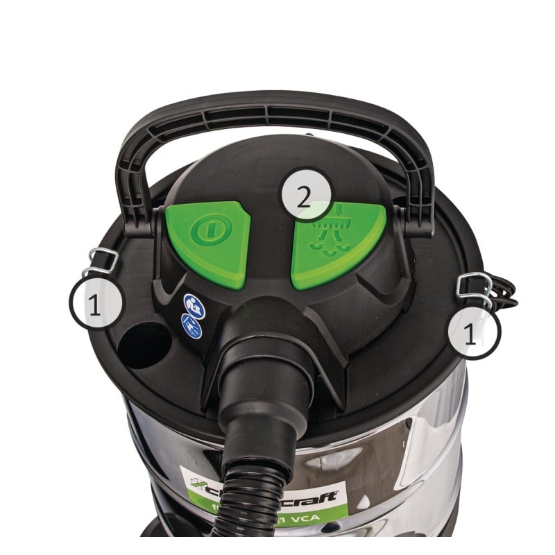 Aspirateur à cendres Cleancraft flexCAT 121 VCA - 20L inox, décolmatage manuel - 7003150_2