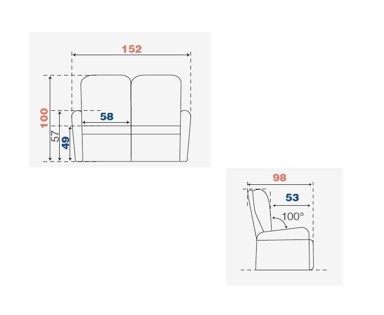 Canapé fixe 2 places ATTITUDE - tissu chenillé bleu nuit - design contemporain et confort optimal_2