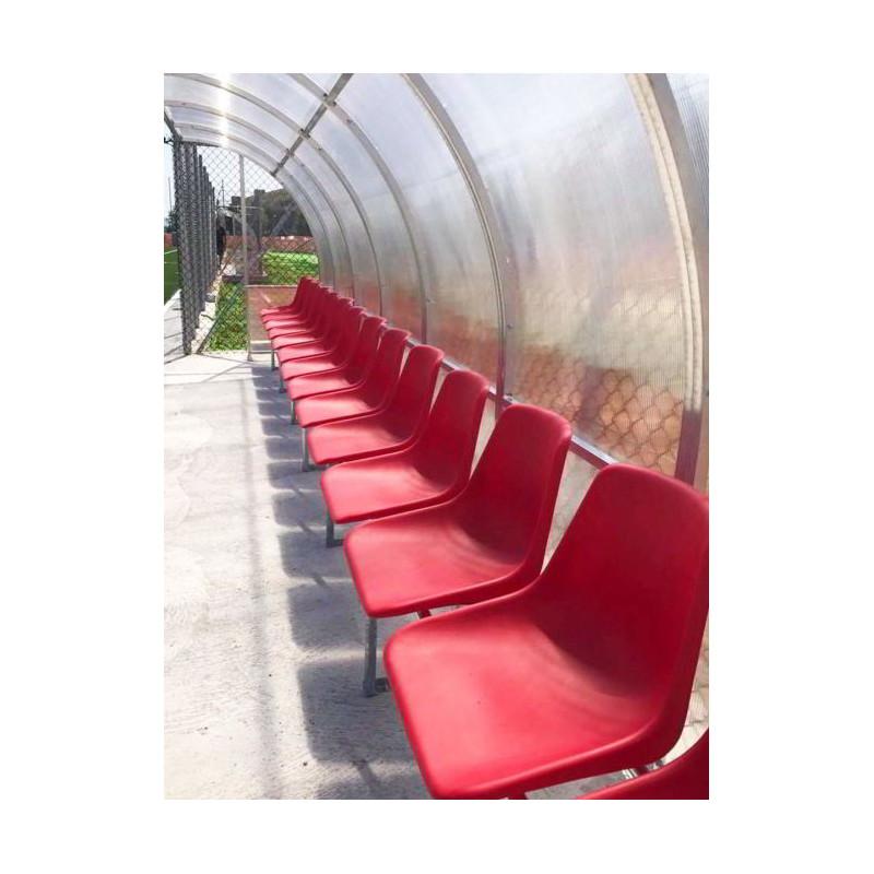 Fa030 - Abris de touche - 5m - 10 sièges - Powershot - Aluminium anodisé et polycarbonate_2