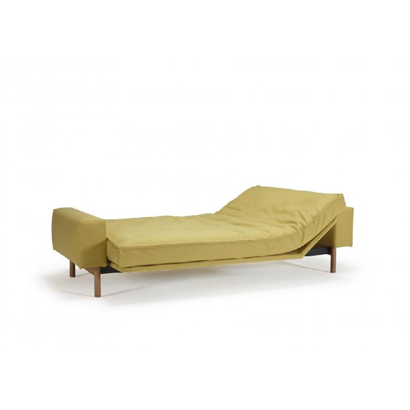Innovation Living - Canapé design multifonction Mimer convertible lit 140x200cm - Tissu Soft Mustard Flower_2