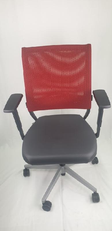 Poste de travail complet - Bureau Droit Blanc 140x80 cm + Fauteuil ergonomique SEDUS + Caisson sur roues 2/3 tiroirs d'occasion_2