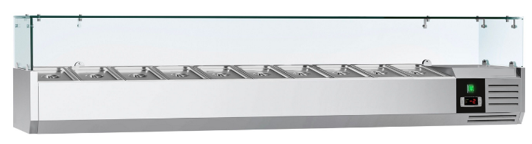 Saladette réfrigérée à poser 10 bacs gn 1/4 - vitrine à ingrédients de 200 cm_2