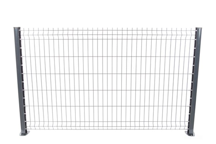 Poteau à encoches gris - hauteur 2,47 m - pour clôture_2