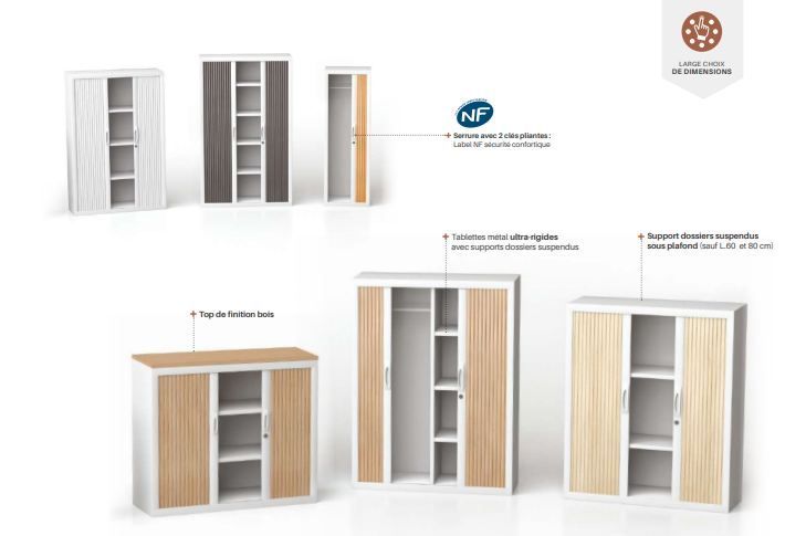 Armoire de rangement à rideaux métalliques - monobloc métallique avec rideaux PVC M1, 7 hauteurs et 4 largeurs disponibles_2