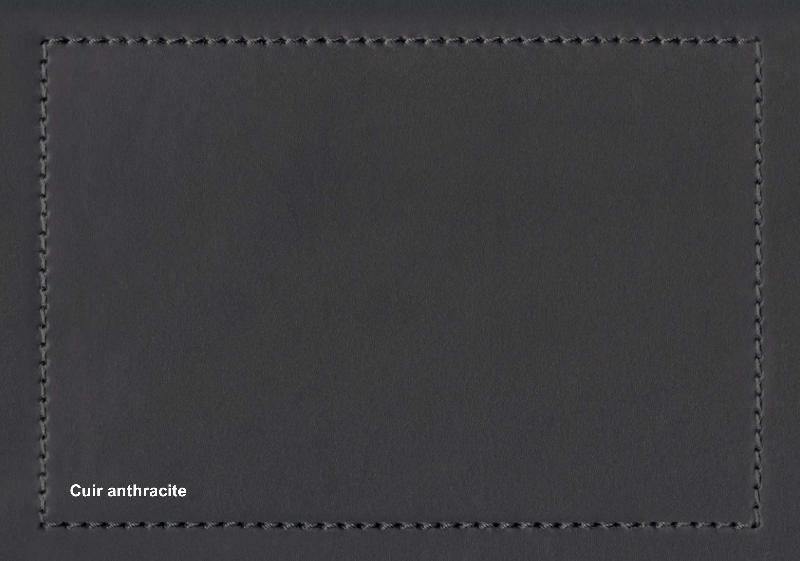 Table de réunion rectangulaire série X10 finition hébénisterie - Officity - 420, Noyer américain, Cuir anthracite_2