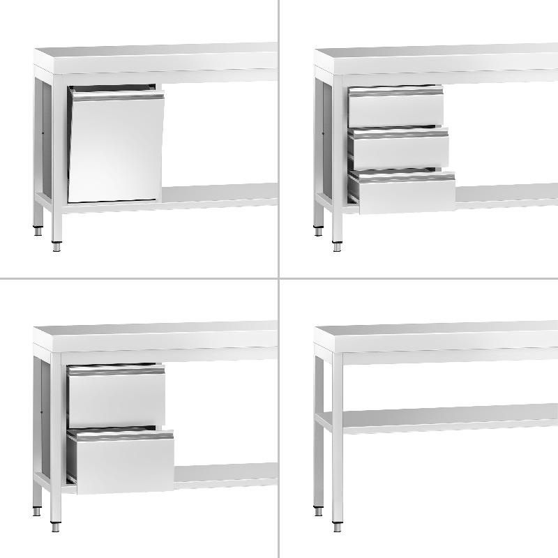 Tables Inox de Travail Centrales Premium avec Etagère - Profondeur 700 mm - 1800_2