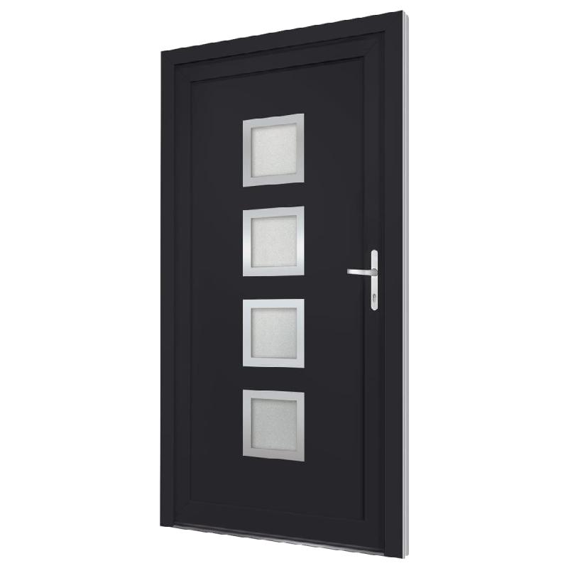Vidaxl porte d'entrée anthracite 108x200 cm pvc 3187859_2