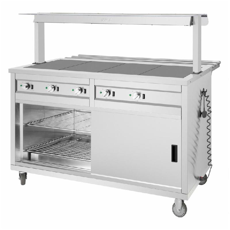 Buffet central mobile avec plaque chauffante 4 x GN 1/1 - Buffalo - JB187_2