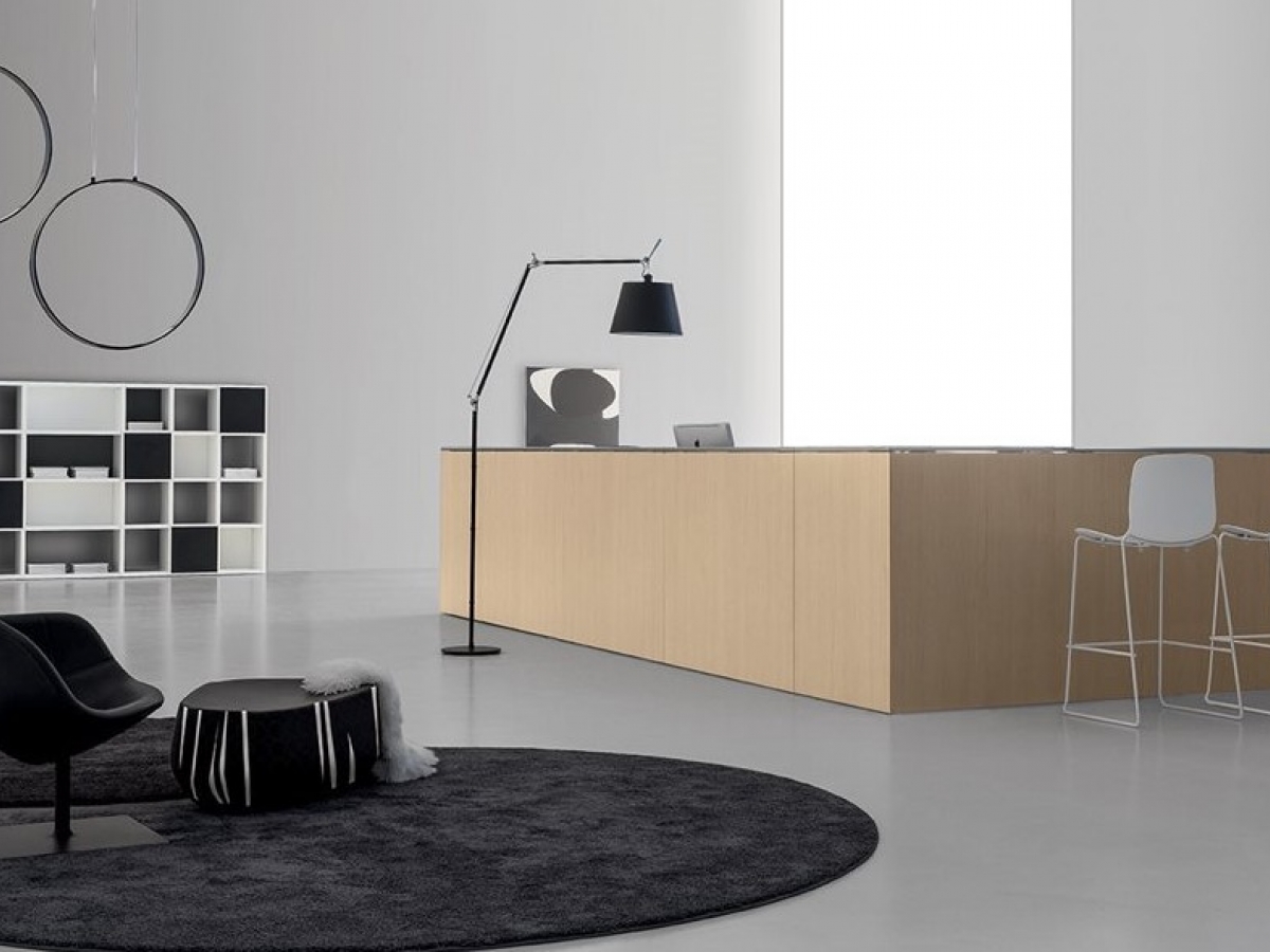 Banque d'accueil éclairée au design moderne et épuré - DV703 QUBO - Conception modulaire avec éclairage LED intégré_2